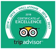 TripAdvisor 2014 - 2018 Certificate of Excelence
